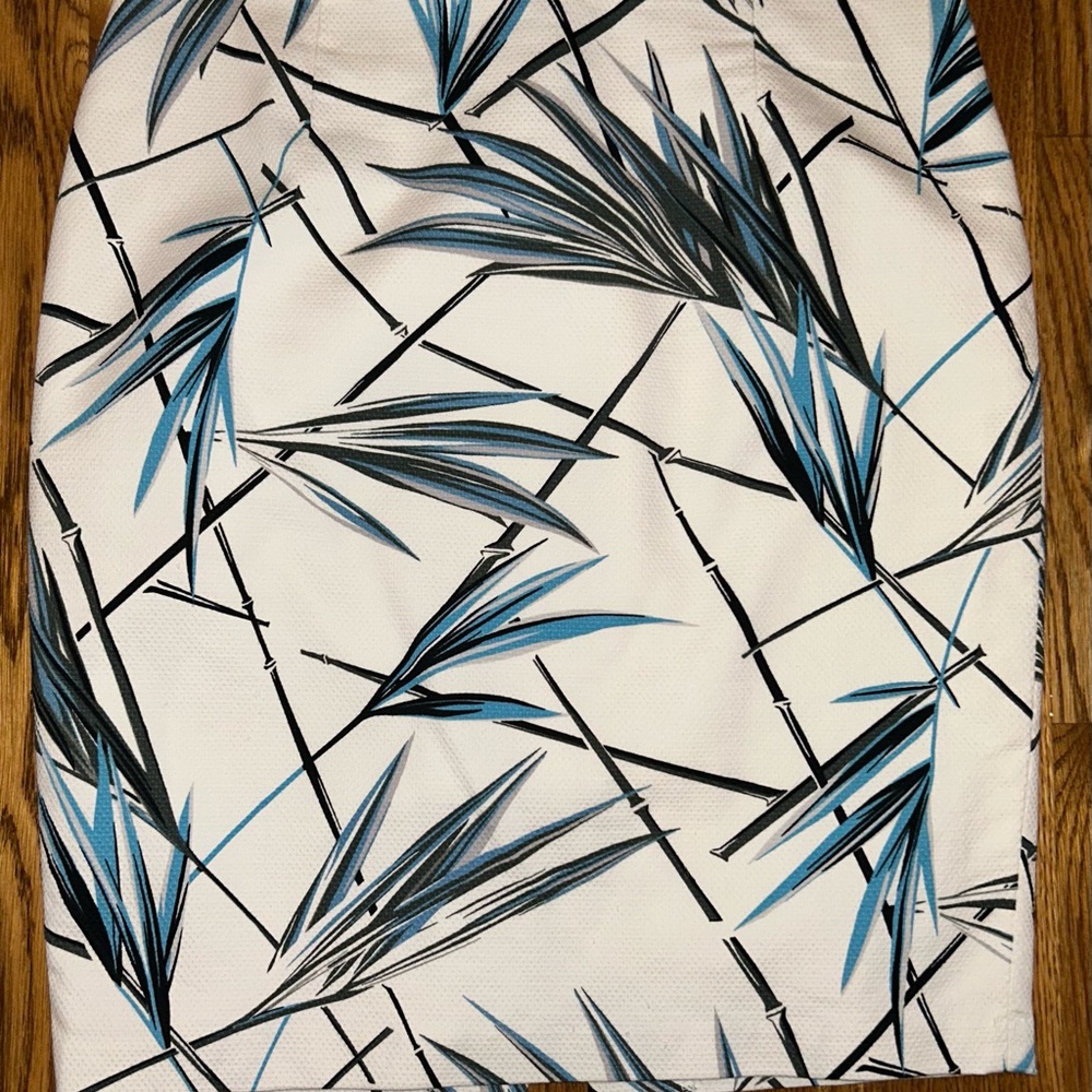 White House Black Market Blue and Black Patterned Skirt